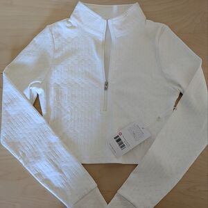 Buffbunny Crop Jacquard Pullover Top (M)